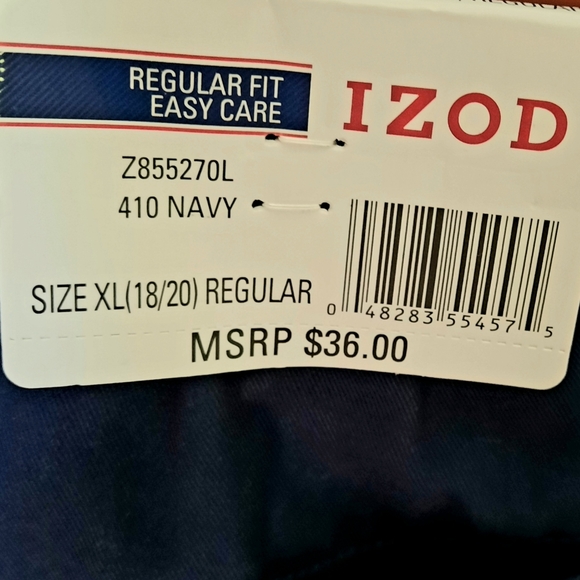 IZOD Pants Performance Events Uniform Dress Straight Legs Boy's Size XL 18-20 - Picture 6 of 7